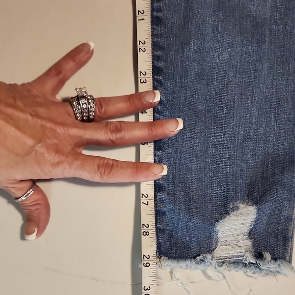 Madewell Medium Blue Distressed Skinny Jeans - Picture 5 of 6